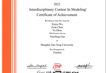 上海交通大学密西根学院学子在2022年美国大学生数学建模竞赛中再创佳绩