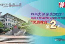 岭南大学荣获「2023年泰晤士高等教育大学影响力排名」「优质教育」第二名
