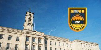 在2024QS世界大学排名中英国诺丁汉大学位列世界百强