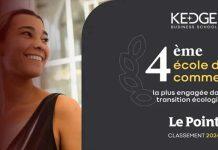 法国凯致商学院在Le Point观点报发布2024最致力于生态转型的商学院排名中荣登第4位